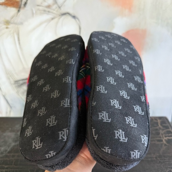 Ralph Lauren Dark Gray Plush Slippers - Picture 7 of 7